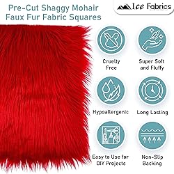 Ice Fabrics Faux Fur Fabric Squares - 10x10 Inches