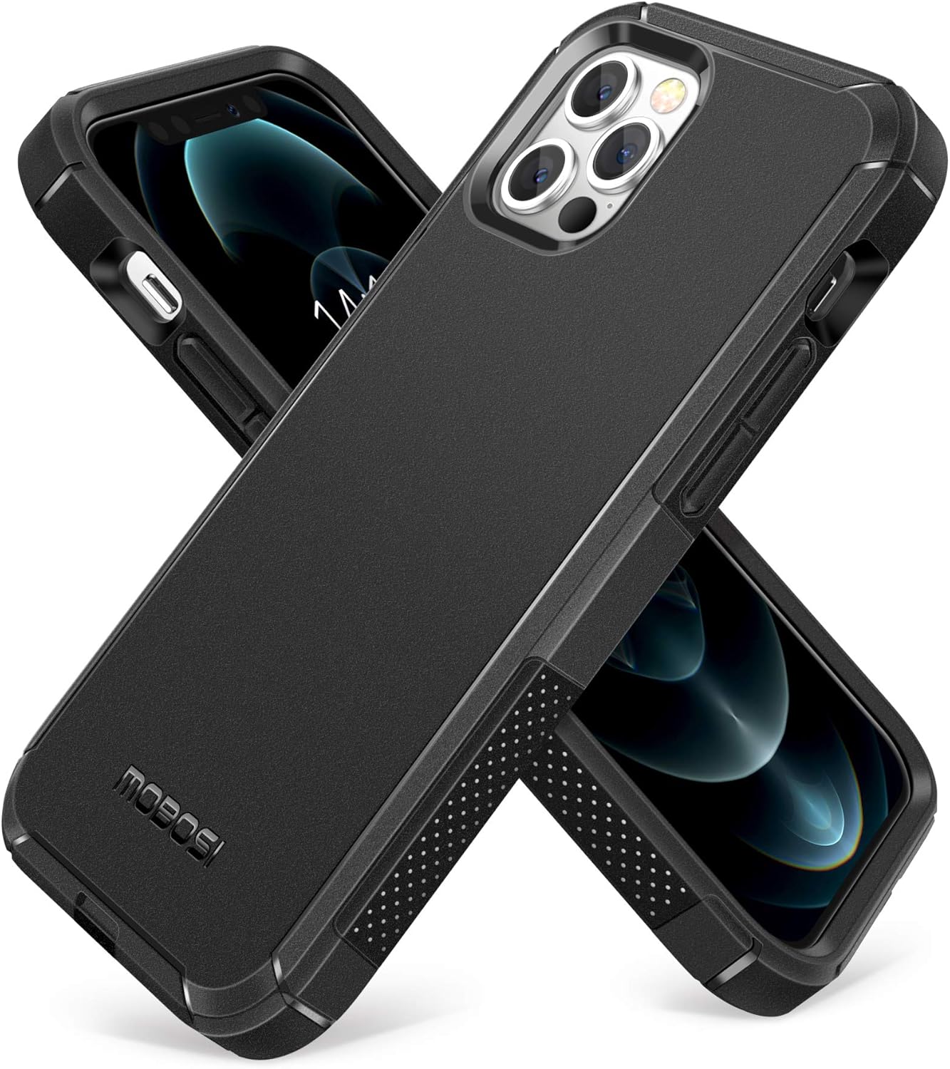 Amazon Com Mobosi Case Compatible With Iphone 12 Pro Max 2 In 1 Dual Layer Drop Protective Cover With Shockproof Bumpers Heavy Duty Protection Armor Case 6 7 Inch Black