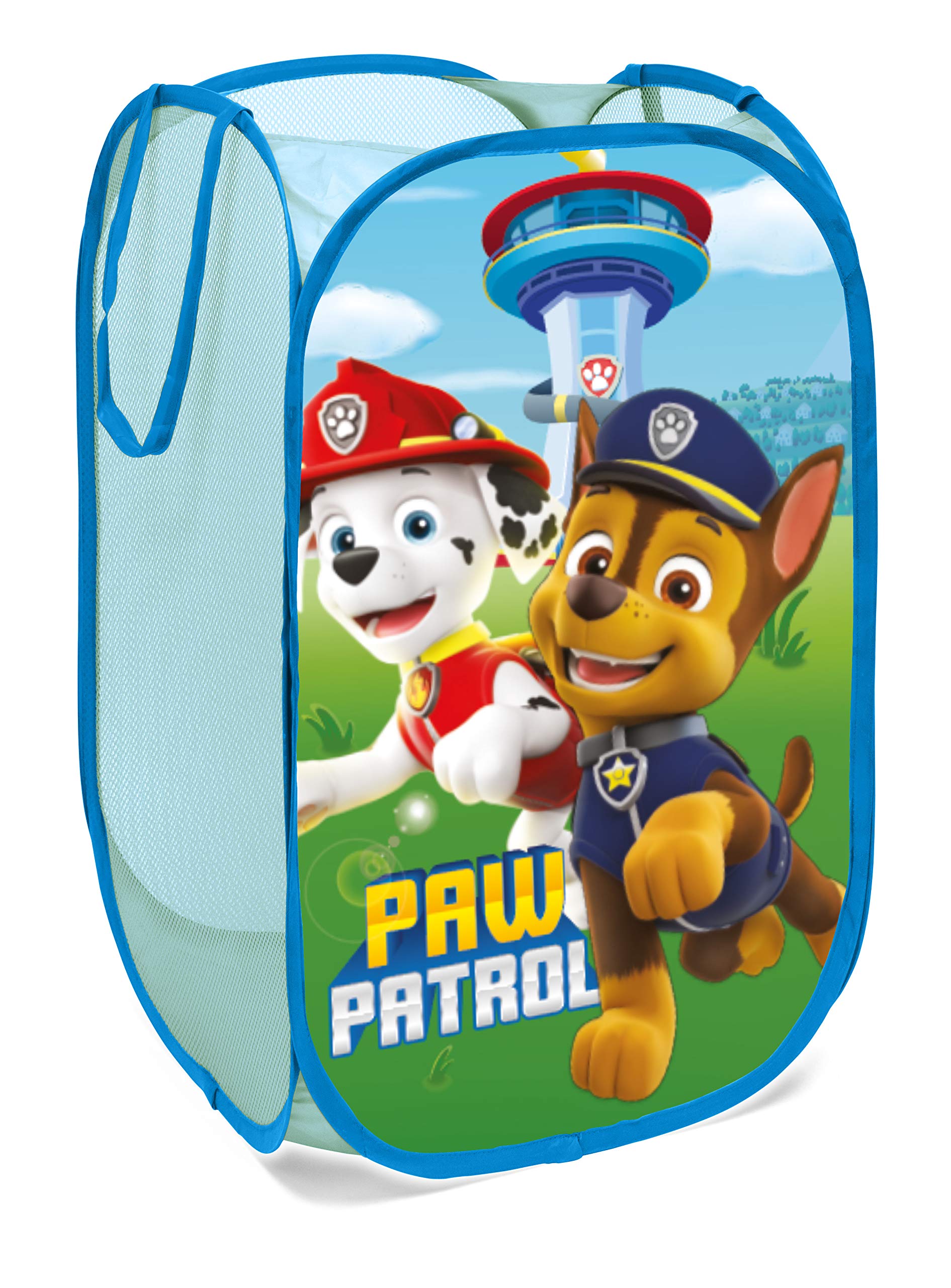 SUPERDIVER - Paw Patrol Collapsible Storage Basket - Official Nickelodeon License - Ideal for Toys & Clothes - 14x14x23 inches - Easy to Use & Foldable - Perfect for Kids.