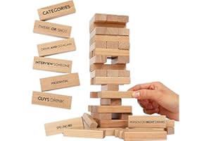 Buzzed Blocks Party Tower - 54 Blocks with Hilarious Commands and Games on 40 of Them | Classic Game with Fun Original Rules | Funny Entertaining Party Game for Adults