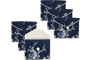 uxcell 6 Pcs Jewelry Pouch Chinese Style Silk Purse Pouch Small Travel Jewelry Organizer Bags Satin Embroidered Bag for Weddi