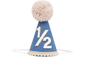 Agvgaza Half Birthday Hat -Baby 1/2 Birthday Cone Hat,Six Months Decorations,Party Hat Outfit for Girls/Boys