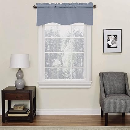 Eclipse Kendall Wave Curtain Valance, 42x18, Slate