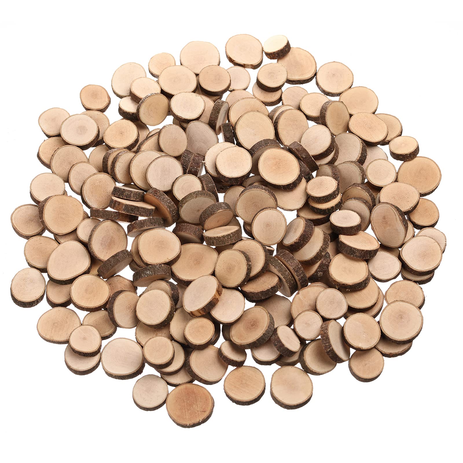 LAZACA Small Wood Slices Crafts Cookies Log Rounds 1.5-2.5cm 100Pcs Rustic Wedding Centerpieces Ornaments DIY, Unfinished Natural Wood Pieces