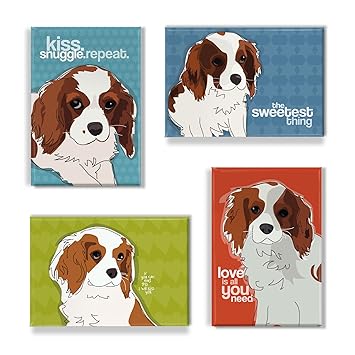 Cavalier King Charles Spaniel Regalos Set de 4 imanes para nevera ...