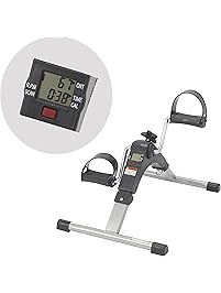 AdirMed Digital Foldable Mini Floor Foot Pedal Exerciser Leg Machine - Under Desk Exerciser - Fully Assembled No Tools Required