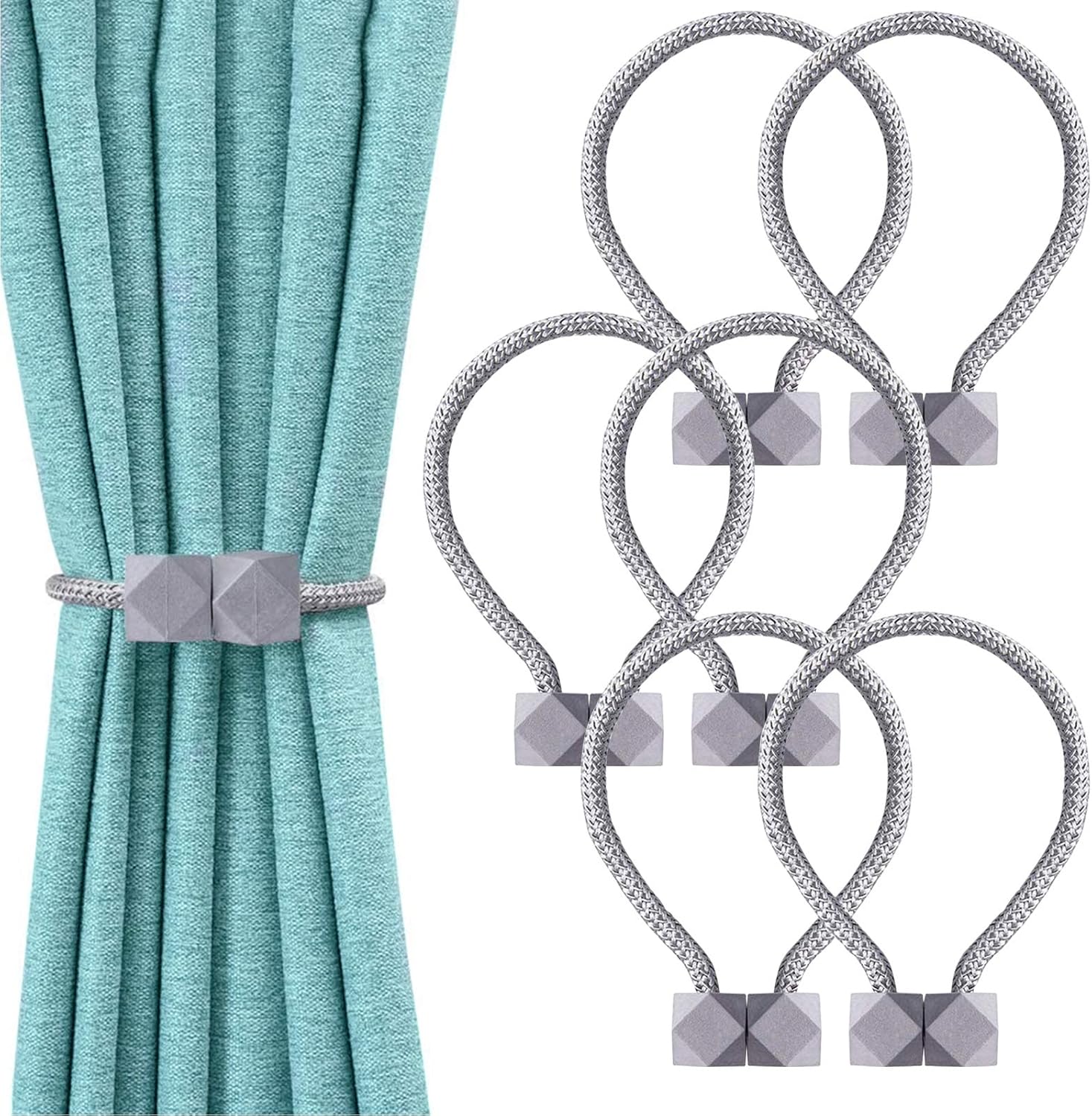 6 Pcs Magnetic Curtain Tie Backs, European Curtain Tiebacks Curtain Holdbacks Modern Simple Style Drape Tie Backs