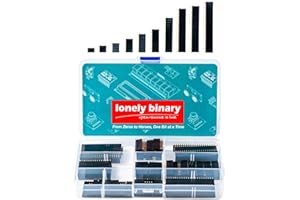 Lonely Binary 160-Piece 2.54mm Female Pin Header Assortment Kit - Single Row Straight 22/20/19/15/10/8/6/4/3/2-Pin Headers for Arduino ESP32 Raspberry Pi STEM DIY Prototyping