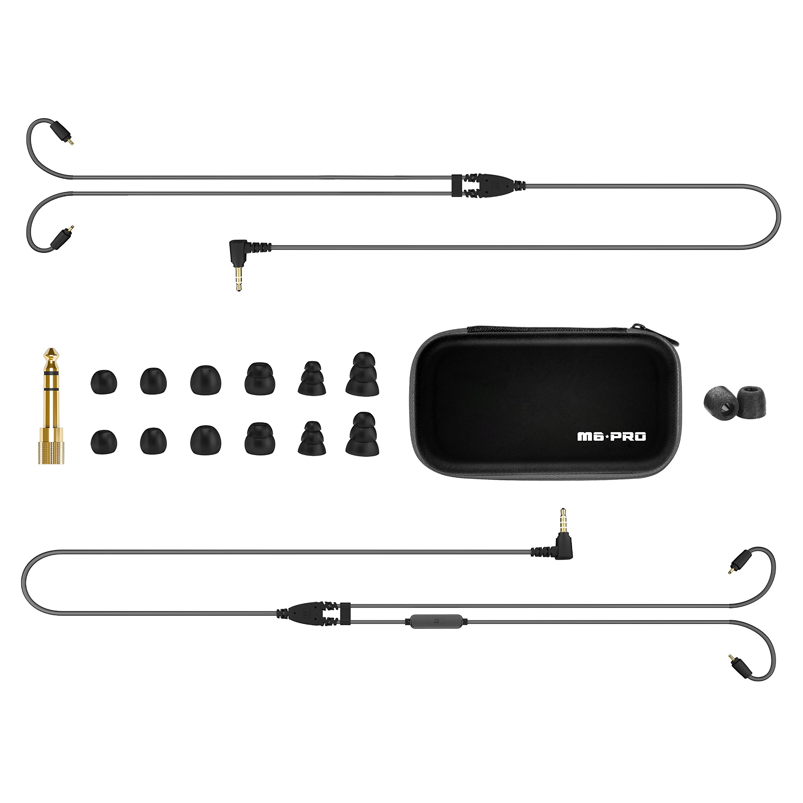 MEE audio M6 PRO 2nd generation Universal-Fit Noise-Isolating Musicians’ In-Ear Monitors with Custom-Engraved Text Metal Plates (Smoke)