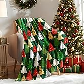 LOSIVISHE Christmas Fleece Throw Blanket – 300GSM Soft and Cozy Holiday Blanket for Sofa, Bed, Couch – Xmas Decorative Flannel Blanket, W50 x L70in
