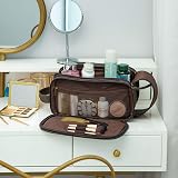 Elviros Water-Resistant PU Leather Toiletry Bag Dark Grey 12 x 6.5 x 6.9 in view 9