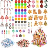 Fayoo 103Pcs Christmas Fake Candy DIY Set Miniature Gingerbread House Decor | Xmas Ornaments, Christmas Faux Candy Decor with Gumdrops, Lollipops, Candy Canes &amp; Sprinkles for Gingerbread House DIY Craf