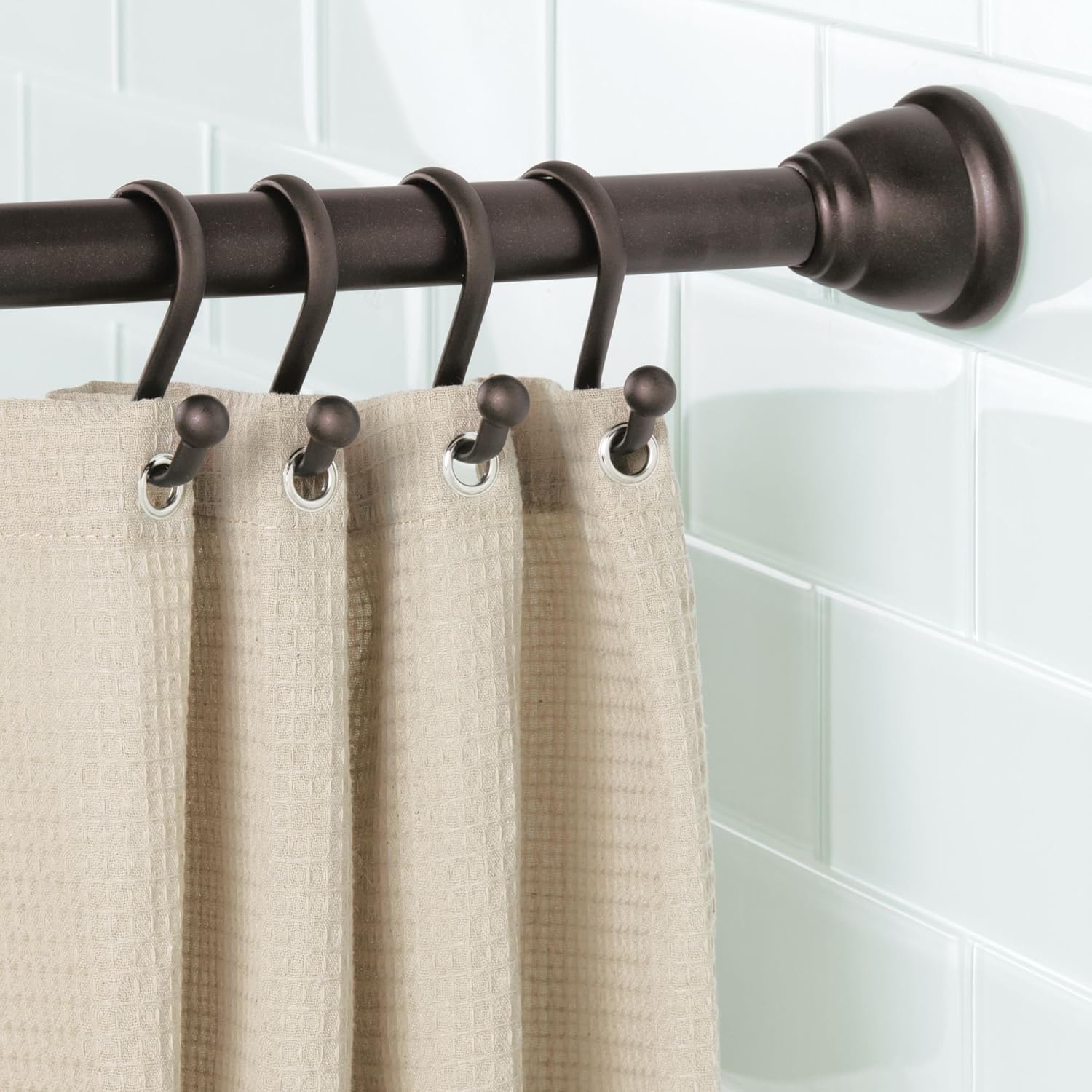 iDesign 55871 Axis Metal Shower Curtain Hooks, Rust Resistant Shower Hooks Rings for Kid's Bathroom, Guest Bathroom, Master Bathroom, Set of 12, Bronze: Home & Kitchen