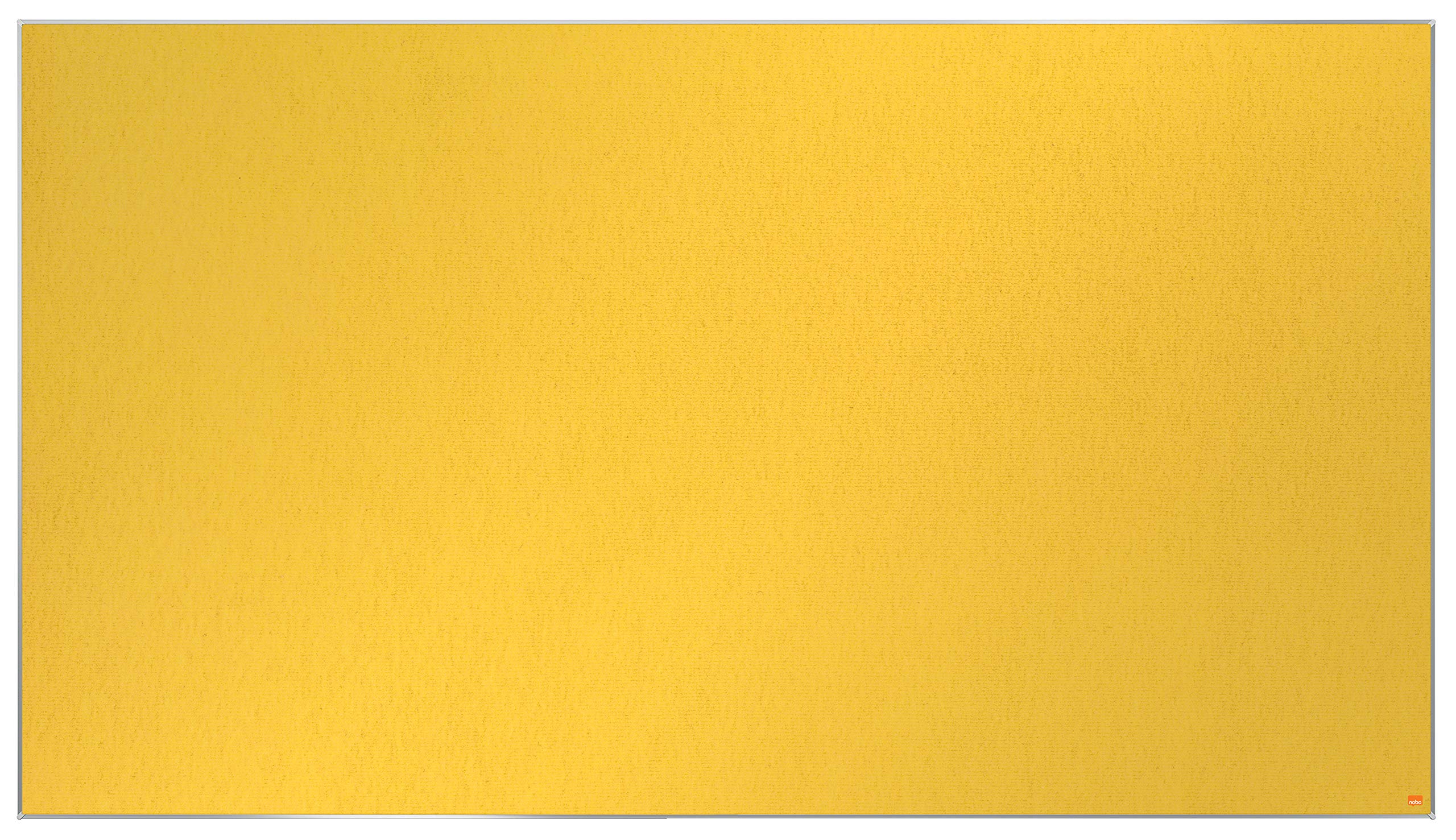Nobo Widescreen Felt Noticeboard, 1880 x 1060 mm, Slim Trim Frame, InvisaMount Mounting System, Impression Pro, Yellow, 1915433