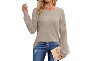 Jescakoo Long Sleeve Shirt Women Fall Tunic Tops Crewneck Business Casual Clothes Trendy S-XXL