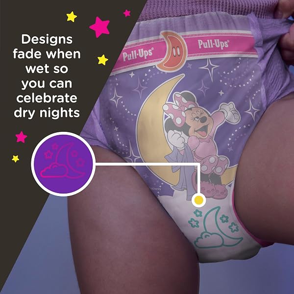 PULL-UPS GIRLS’ NIGHT-TIME POTTY TRAINING PANTS, SIZE 5T-6T OVERNIGHT TRAINING UNDERWEAR (46-60 LBS), 44 CT