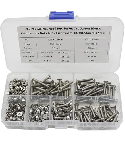 M3 Stainless Steel Security Screws Kit - Tamper-Resistant Flat Head, 120-Piece Assortment