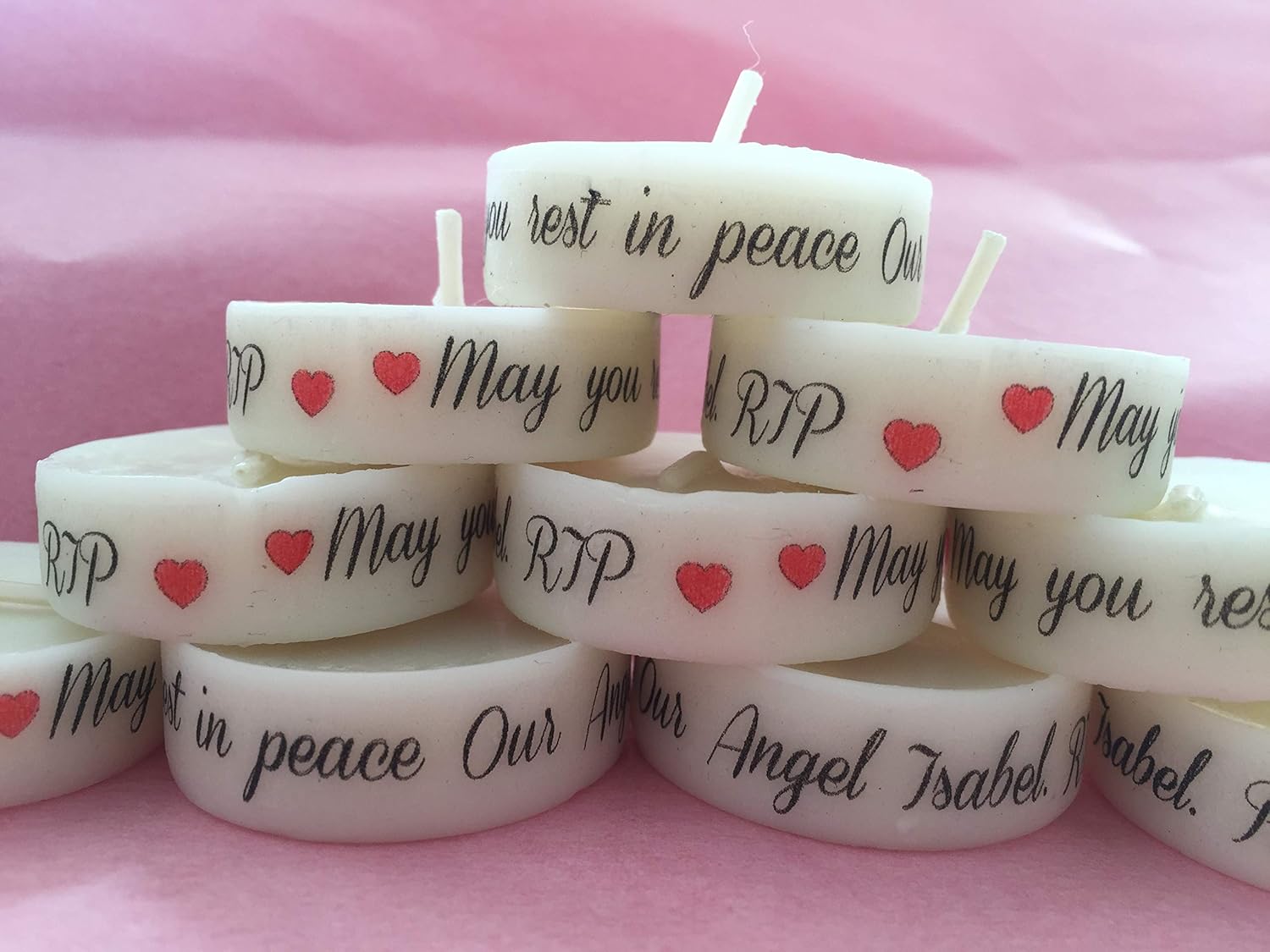 30 x Funeral Personalised Remembrance & Memorial candle favours. light in memory Amazon.co.uk