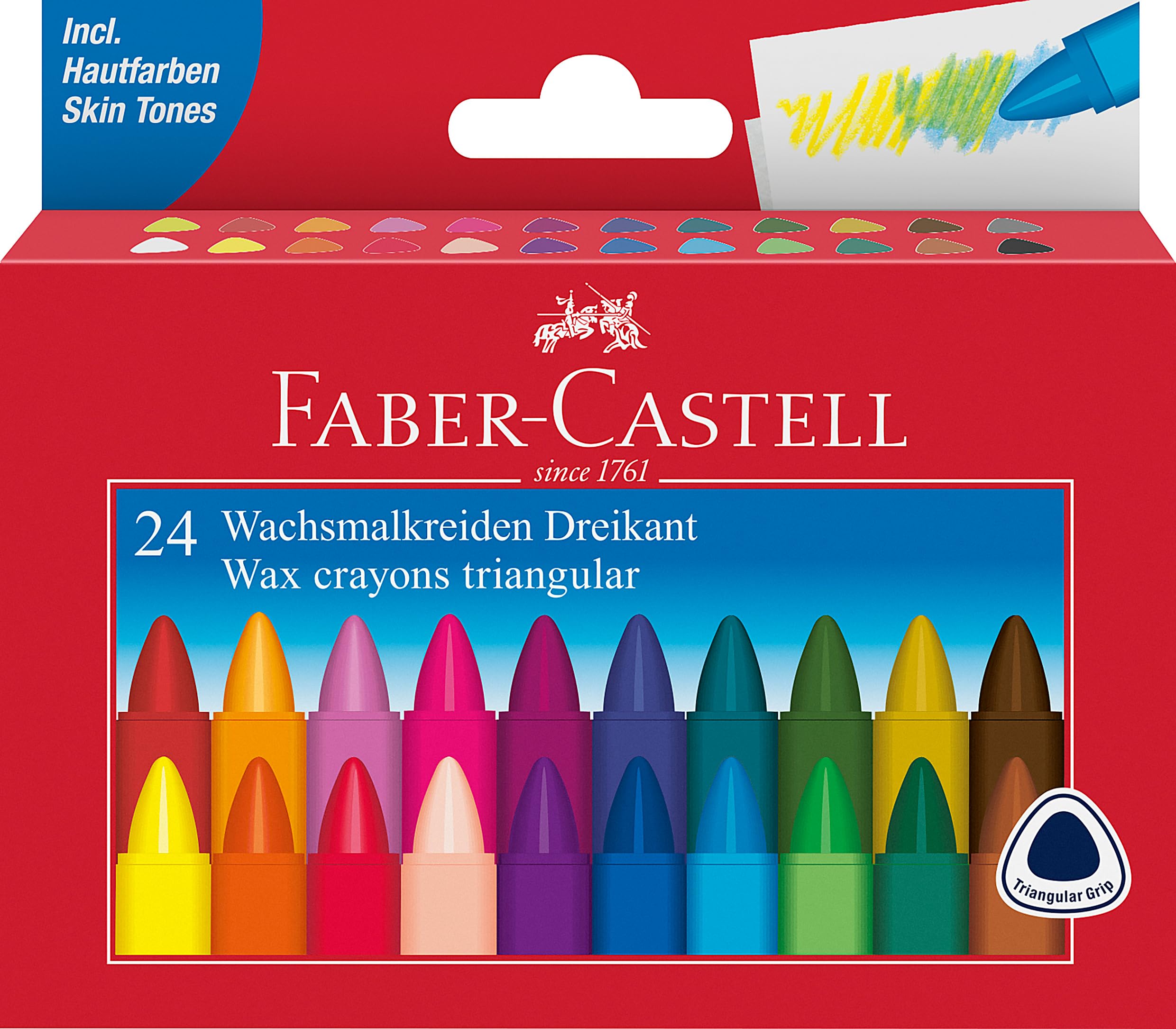 FABER-CASTELL Wax Crayons Pack of 12 or 24 in Case — image 1