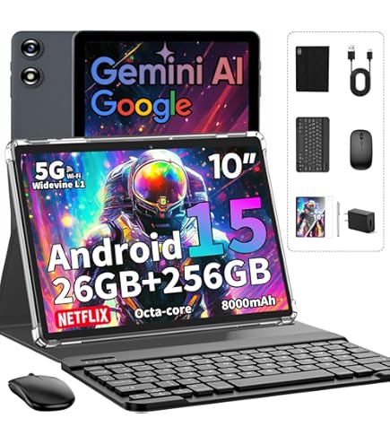 Amazon.com : Android 15 Tablet 10 Inch, 2026 Tablet with Keyboard