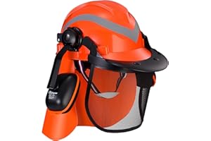 SAFEYEAR Forestry Hard Hat, Cap Style Chainsaw Safety Helmet with 6 Point Ratchet Suspension for Women & Men, with Accessorie