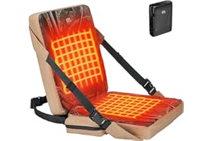 KEMIMOTO Hunting Seat Cushion Heated with 10000mAh Battery, Upgraded Tree Stand Self-Supporting Silent Hunting Chair, Low Down Warm Portable Folding Seat Pads for Hunting, Camping, Outdoor Sports