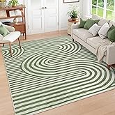 Lahome Green Washable Rug 5x7, Soft Kids Rugs for Bedroom Mid Century Modern Area Rugs for Living Room, Non-Slip Ultra-Thin Stain Resistance Abstract Rug for Kid Nursery Large Playroom(5'X7',Green)