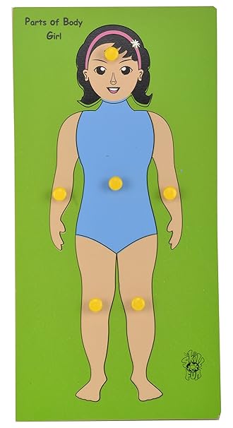 Skillofun Wooden Parts of Body Tray, Multi Color