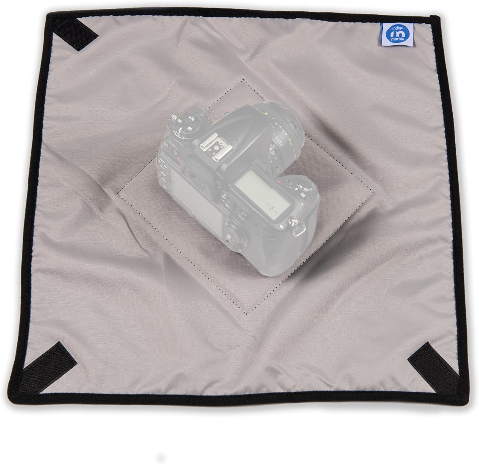 Camera Wrap from Indigo Marble - Cover & Safeguard Equipment When Travelling - Provides Durable & Adjustable Padded Protection in All Bags & Backpacks - 15" Square with Strong External Velcro Pocket