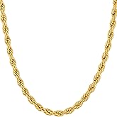LIFETIME JEWELRY 5mm White Gold Chain for Men & Women 24k Real Gold Plated Diamond Cut Gold Rope Chain for Men & Gold Chain Necklace Women 16 to 36 Inch