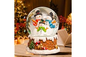 DUSVALLY Snow Globes Glitter Water Globe Christmas Snowmen Musical Snow Globe Decoration Plays We Wish You a Merry Christmas, Christmas Decor Indoor