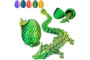 PRINTSILK Dragon Eggs with Dragon Inside, 3D Printed Surprise Funny Gifts for Kids, Articulated Dragon Fidget Toys for Adults, Ideal Easter Basket Stuffers, Unique 3D Dragon Collectibles(Laser Yellow)