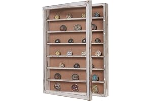 BECTSBEFF 18x24 Shadow Box with Shelves and Magnetic Door, Oversized Shadow Boxes Display Cases with Detachable Shelves for Coins Medals Bouquet Figures Miniatures-Vintage White