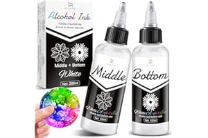 White Alcohol Ink for Epoxy Resin, 200ml Alcohol Ink Concentrated White Resin Pigment, Adjustable Alcohol-Based Ink Suitable 