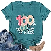 100th Day of School Shirt for Women Teacher Graphic T-Shirt Funny Teach Short Sleeve Tee Tops
