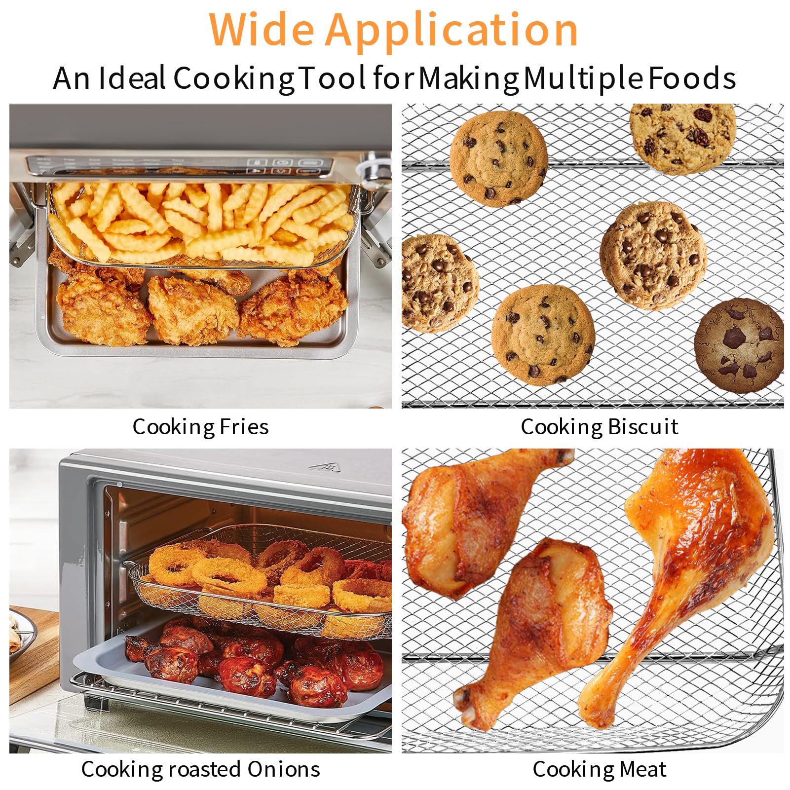 GWY Air Fryer Basket for Emeril Lagasse Everyday 360 26 QT Extra Large Air Fryer, 12.5''×10.2'' Steel Air Fryer Accessories Replacement Parts Wire Rack
