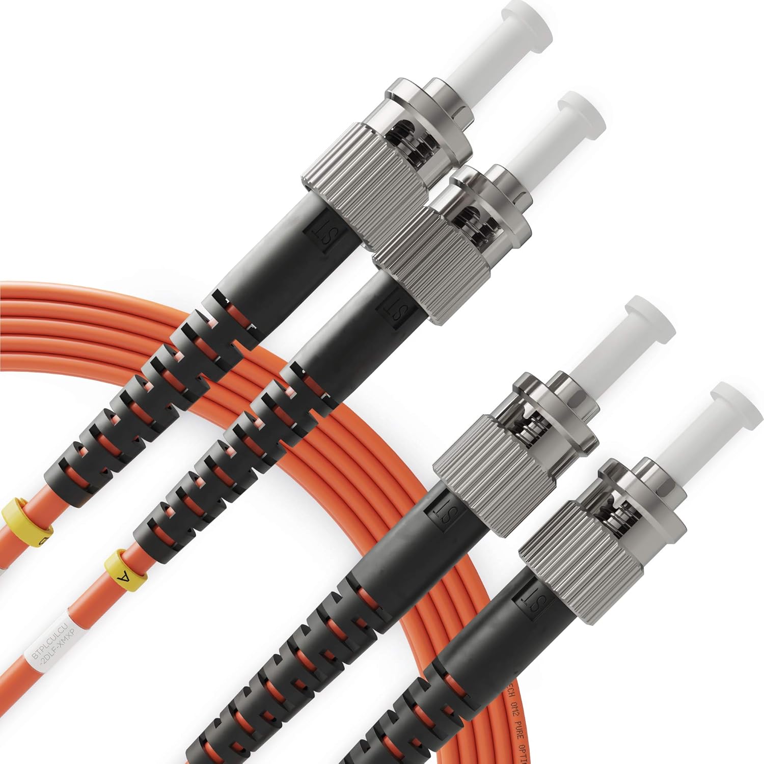 Product image for QUIKTRON 810-112-017 MULTIMODE ST TO ST DUPLEX FIBER JUMPER CABLE 5-METER