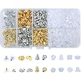 Vivixin 1080pcs Earring Backs & Stoppers - Clear Rubber Bullet Shape Safety Backs, 10 Style Kit With Butterfly Backs & Pads - View #2