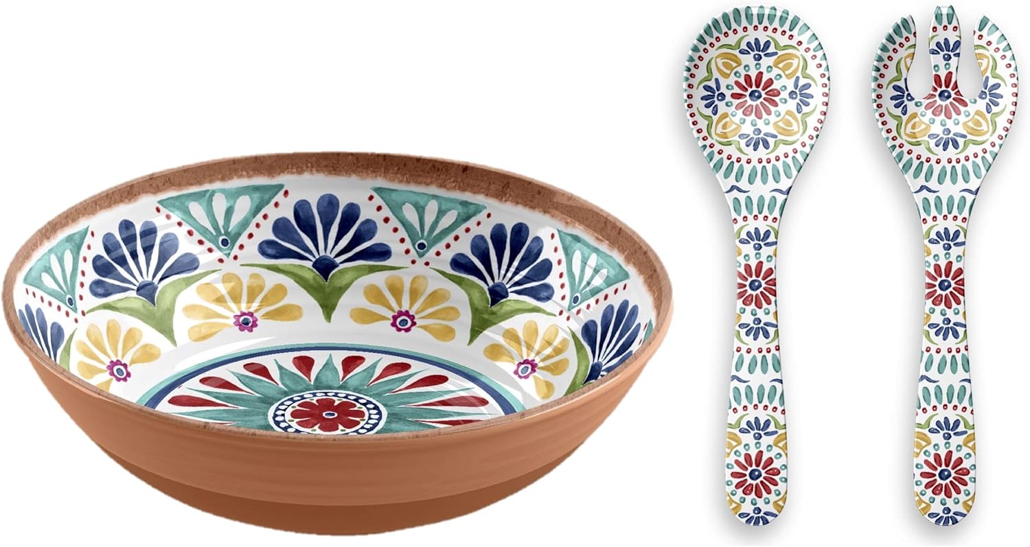 Tarhong Rio Medallion Melamine Serving Bowl and Serving