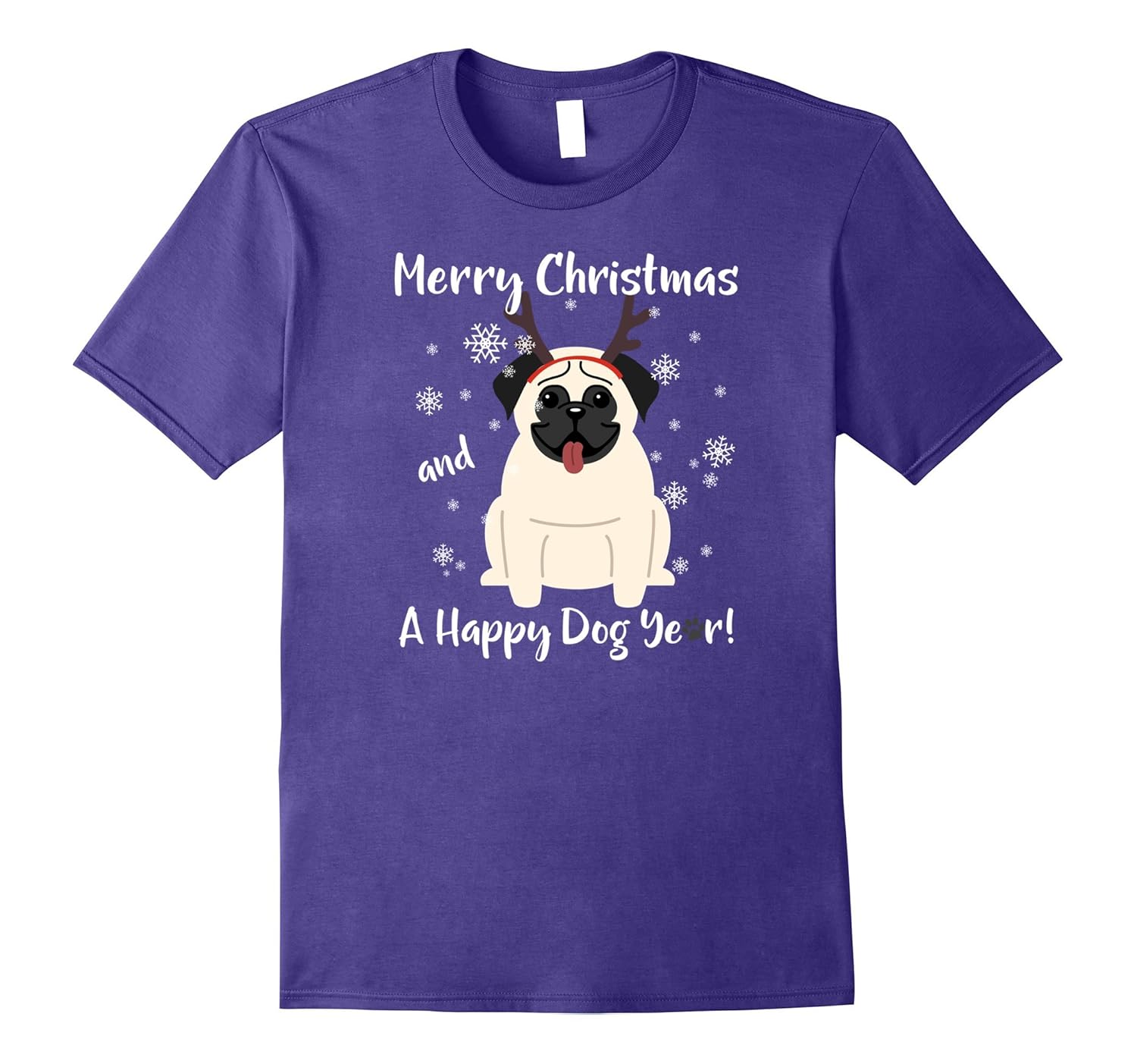 Merry Christmas Happy New Year Dog Best T - Pug-ANZ