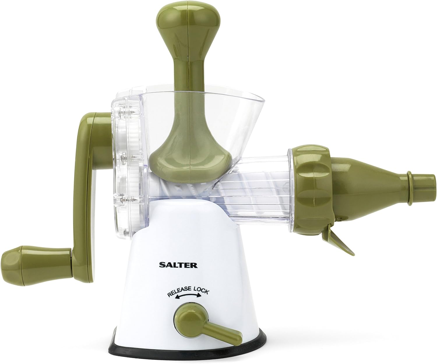 Salter BW03814GR Healthy Manual HandCrank Juicer, Plastic, Green/White