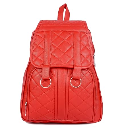 Regalia Womens Casual College Pu Leather Red Backpack