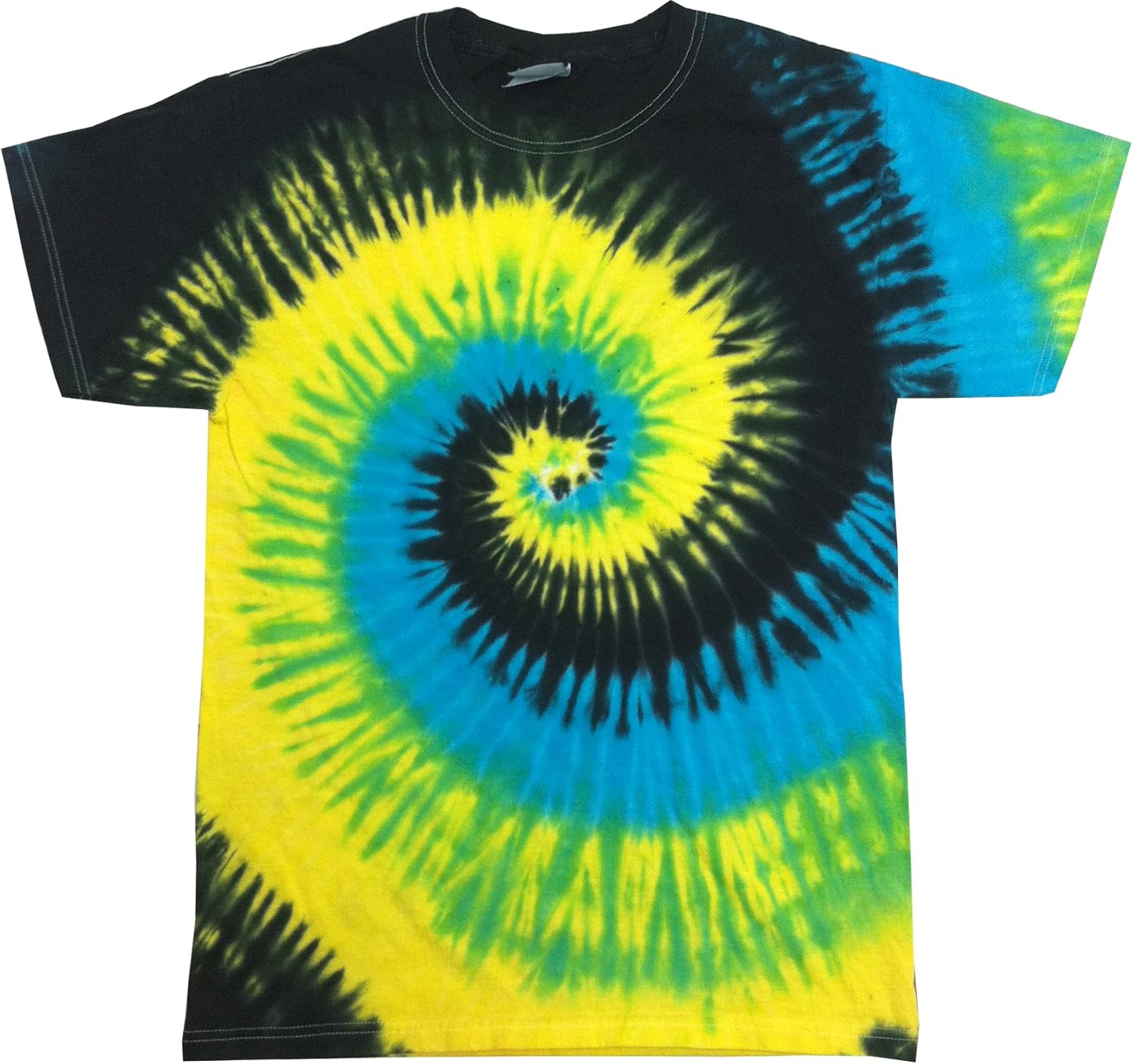 Tie Dyes Men's Tie Dyed Performance Tee Shirt H1000 Spider Aqua Trenz