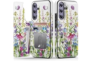 Goodon for Samsung Galaxy S25 Plus Case Wallet - Flip Folio Leather Cover with Trendy Floral Design, 3 Card Slots & Kickstand Function, Protective Phone Case for Women Girls - Blooming Wildflowers