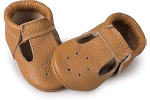Littlebeemocs Soft Sole Infant, Baby and Toddler Shoes – Elastic T-Strap Italian Leather Baby Moccasin Shoes for Boys and Girls; Crib Shoes to Baby Walking Shoes Handcrafted in Europe