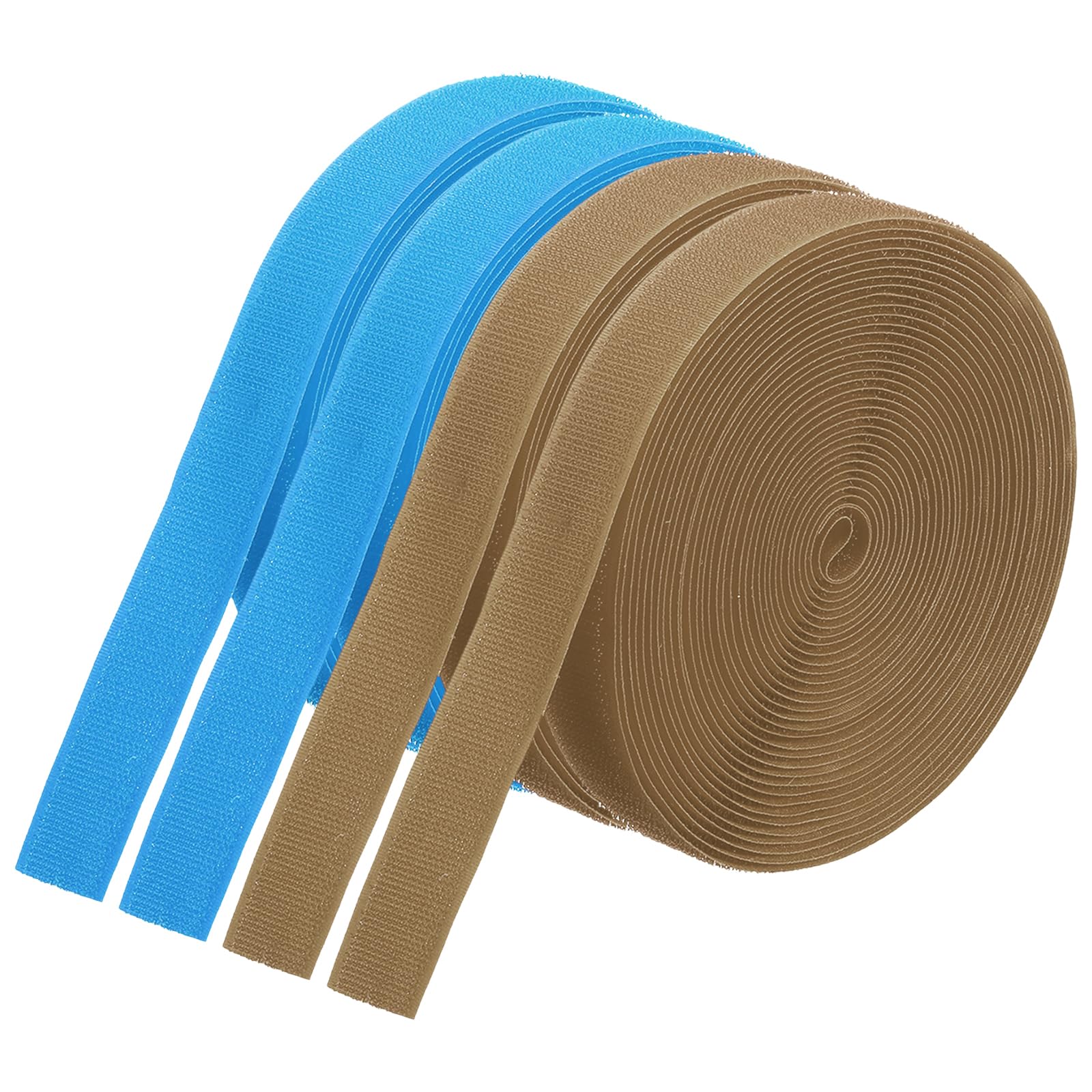 PATIKIL 26.25 Feet Carpet Marker Strips, 4 Rolls Nylon Carpet Strips Spots Hook Tape for Classroom Floor Decoration Teacher Education Social Distance, Brown/Blue