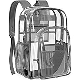PAMANO Clear Backpack Transparent Heavy Duty School PVC Bookbag See Through Bag Boys and Girls for College Work Travel Security