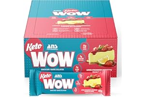 ANS Performance KetoWow Bars - Low Carb Protein Bars - Keto-Friendly - 3g Net Carbs & 1g Sugar - Gluten Free - Naturally Swee