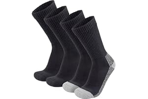 BROOKLYN SOCKS 4 Pairs of Diabetic Extra Thick Warm Cotton Socks, Triple Cushioned Crew Slipper Socks