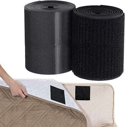 TEUVO Sew On Hook and Loop Tape 11cm x 2m Non Adhesive Fabric